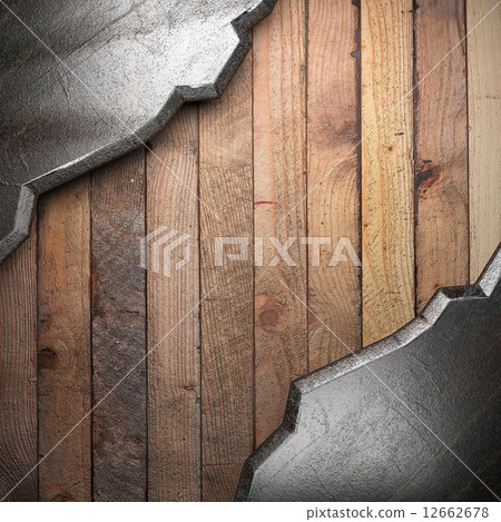 metal on wooden background metal on wooden background 12662678