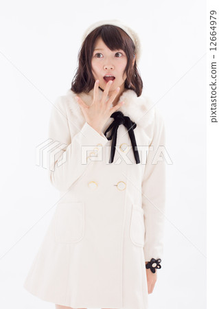 Fashionable girls wearing costumes in a lovely winter Fashionable girls wearing costumes in a lovely winter 12664979