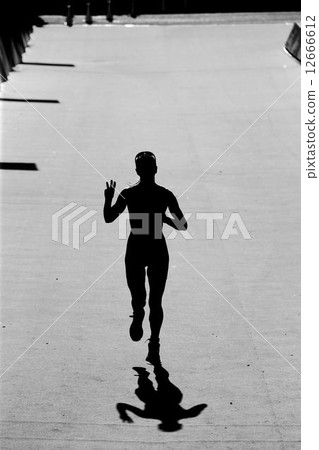 Triathlon's goal landscape - Triathlete @ Finish Line Triathlon's goal landscape - Triathlete @ Finish Line 12666612