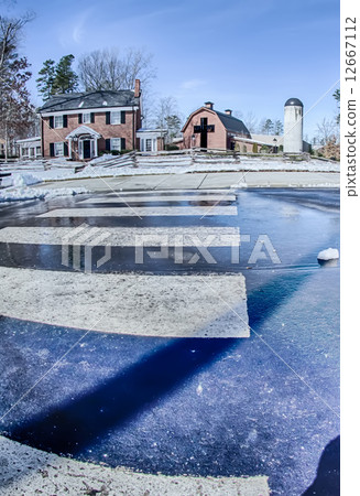 snow around billy graham library after winter storm 12667112