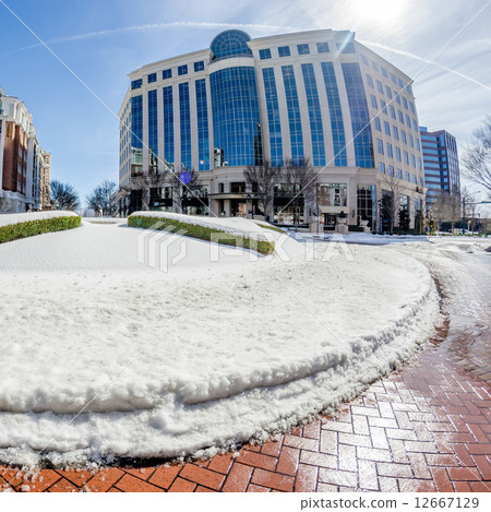 winter street scenes around piedmont town centre charlotte,nc 12667129
