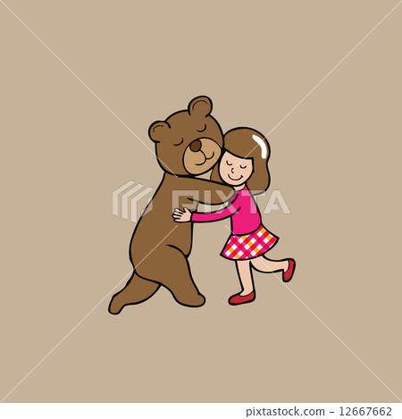 Hug bear and girl 12667662