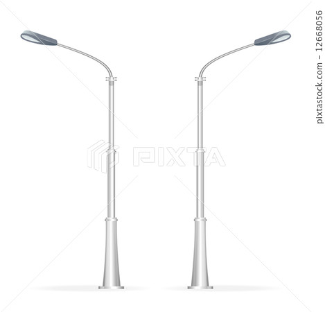 Street lamp isolated on white, electricity 12668056