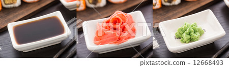 Traditional Japanese condiments. Traditional Japanese condiments. 12668493