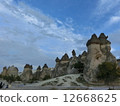 Mushroom rock lined with landscape (Cappadocia · Pasabur area) 12668625