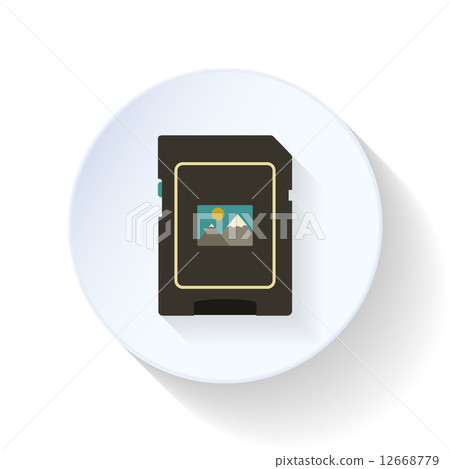 Media flash card flat icon Media flash card flat icon 12668779