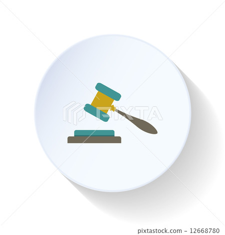 Hammer of justice flat icon 12668780