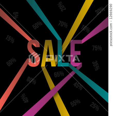 SALE text color ribbon style. SALE text color ribbon style. 12669290