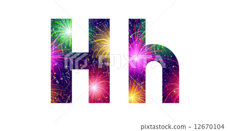 Set of letters, firework, H Set of letters, firework, H 12670104