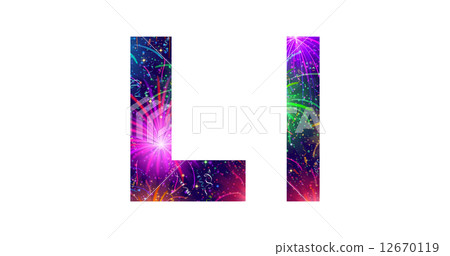 Set of letters, firework, L 12670119