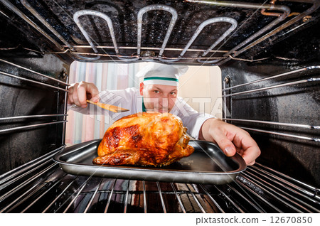 Cooking chicken in the oven. Cooking chicken in the oven. 12670850