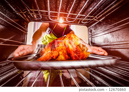 Cooking chicken in the oven at home. Cooking chicken in the oven at home. 12670860