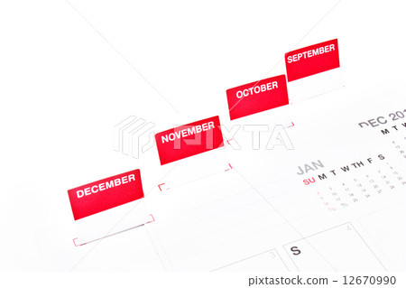 Close up monthly organizer. 12670990