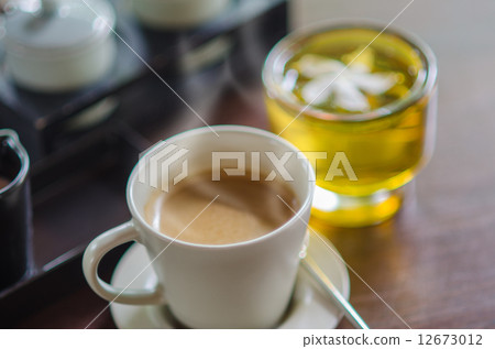Coffee Cup and Green tea On Table Coffee Cup and Green tea On Table 12673012