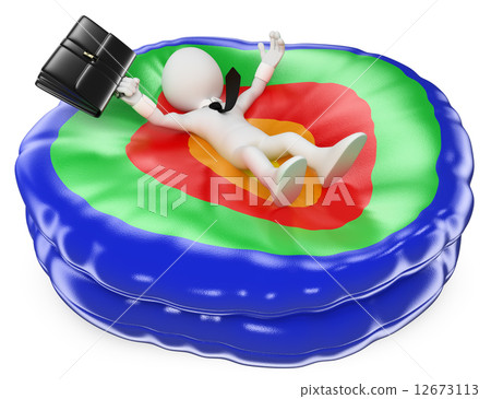 3D white people. Business rescue concept 3D white people. Business rescue concept 12673113