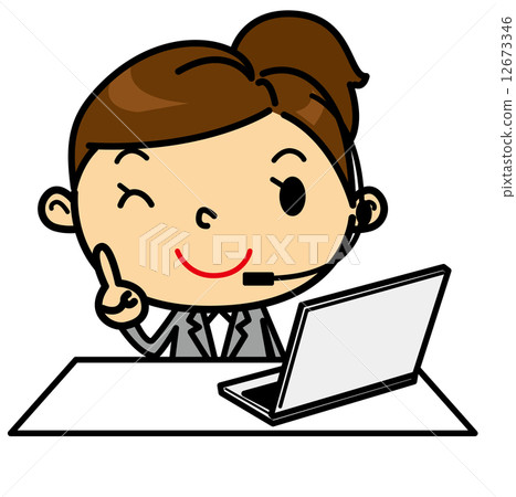 SD Business Woman Personal computer pointing SD Business Woman Personal computer pointing 12673346