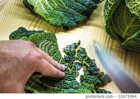 curly kale in the kitchen 12673364