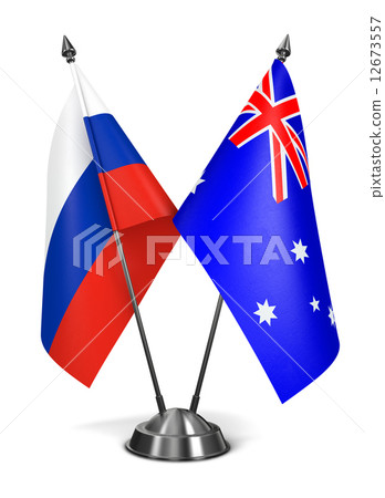 Russia and Australia - Miniature Flags. Russia and Australia - Miniature Flags. 12673557