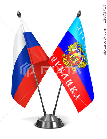 Russia and Luhansk People's Republic - Miniature Flags. 12673719