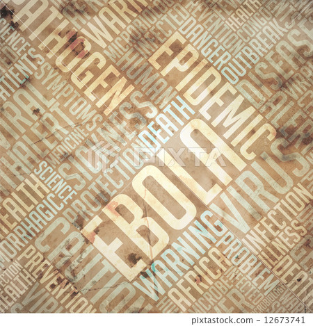 Ebola - Grunge Beige Word Collage. 12673741