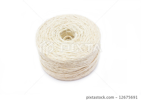 Hank of white rope isolated on white background. Hank of white rope isolated on white background. 12675691