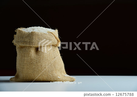 rice in burlap sack 12675788