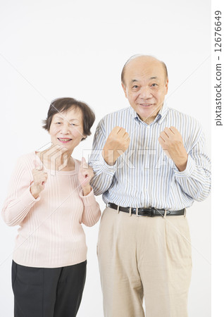 Senior who plays guts pose Senior who plays guts pose 12676649
