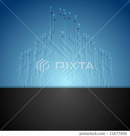 Dark blue circuit board tech background - Stock Illustration [12677800 ...