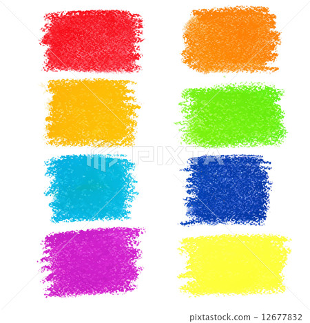 Set of rainbow pastel crayon spots Set of rainbow pastel crayon spots 12677832