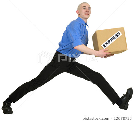 Man and carton box Man and carton box 12678733