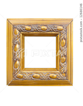 Golden picture frame isolated on white background. Golden picture frame isolated on white background. 12680146