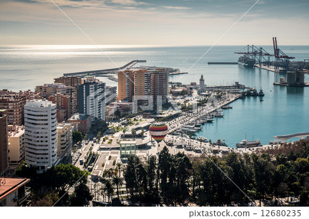 Aerial view of Malaga port. Spain 12680235