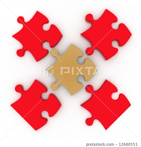 Colorful shiny puzzle. 3d illustration Colorful shiny puzzle. 3d illustration 12680551