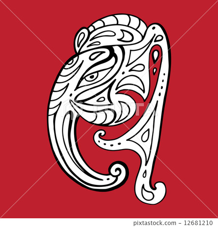 Elephant head.. Ganesha Hand drawn illustration. Elephant head.. Ganesha Hand drawn illustration. 12681210