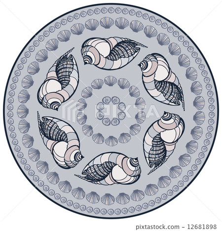 Mandala made of Seashells. 12681898