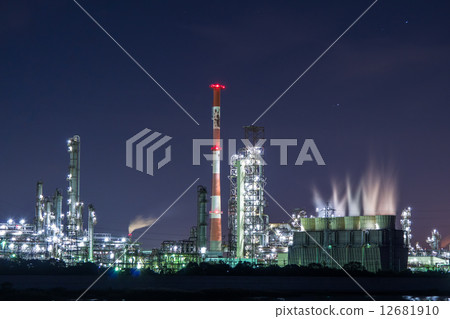 Yokkaichi Complex factory night view Yokkaichi Complex factory night view 12681910
