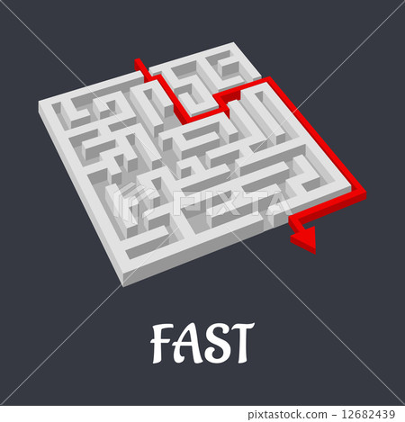 Labyrinth puzzle with a fast short solution 12682439