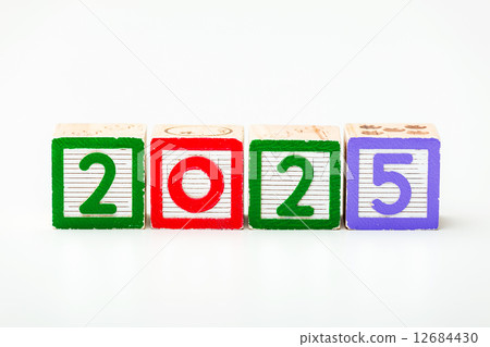 Wooden block for year 2025 12684430