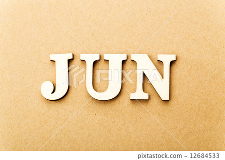 Wooden text for June 12684533