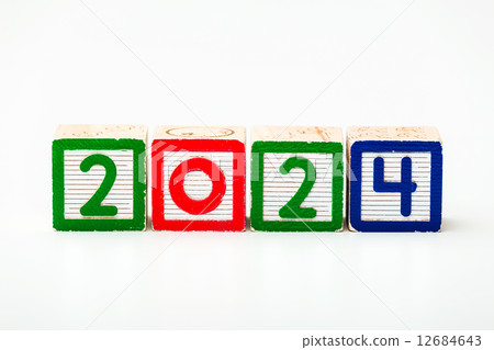 Wooden block for year 2024 12684643