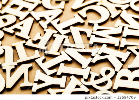 Jumbled wooden letter 12684709