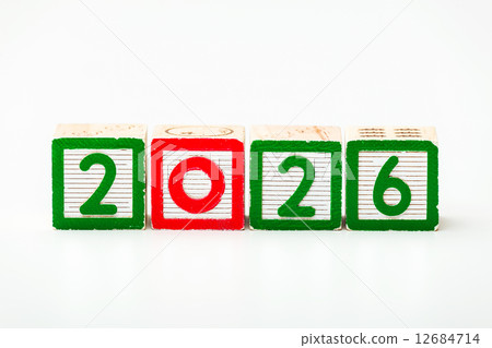 Wooden block for year 2026 12684714