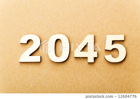 Wooden text for year 2045 12684776