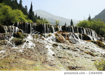 waterfall of Huanglong national park, China 12684890