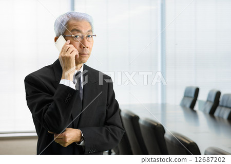 Senior CEO standing in the executive meeting room 12687202
