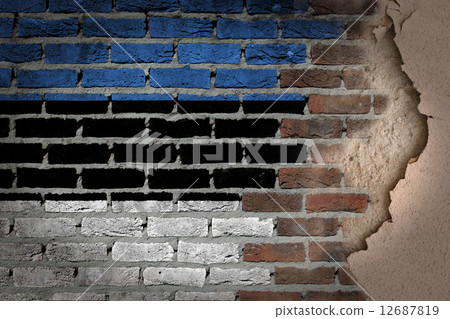 Dark brick wall with plaster - Estonia Dark brick wall with plaster - Estonia 12687819