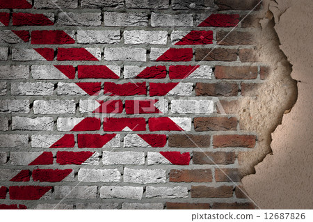 Dark brick wall with plaster - Alabama 12687826