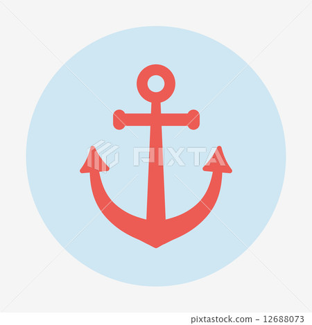 Pirate or sea icon, anchor. Flat design style modern vector illustration. Isolated on stylish color Pirate or sea icon, anchor. Flat design style modern vector illustration. Isolated on stylish color 12688073