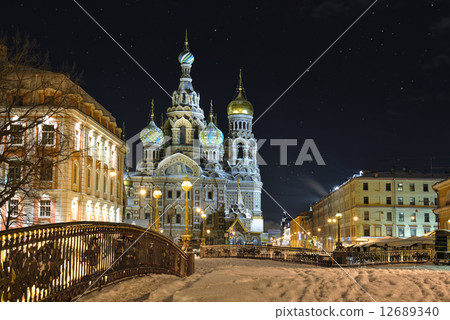 Night winter Church Savior on Blood in St-Petersburg Night winter Church Savior on Blood in St-Petersburg 12689340