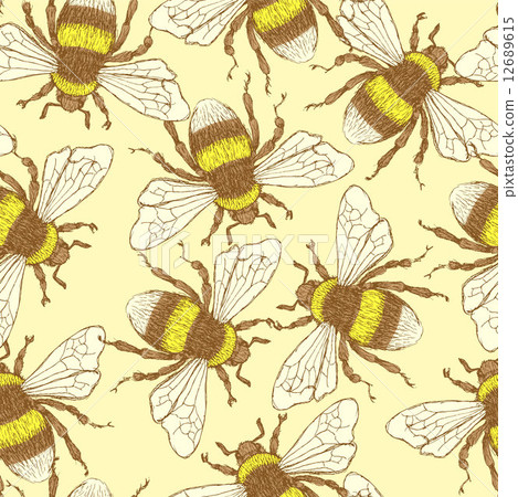 Sketch bumble bee in vintage style Sketch bumble bee in vintage style 12689615